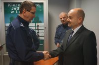 Zastępca Komendanta Wojewódzkiego żegna asp. szt. G. Karkosa