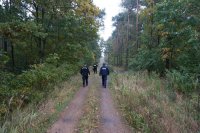 Policjanci przeczesują las