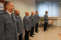 Na zdjęciu kierownictwo kPP Lubliniec , policjanci w mundurach .